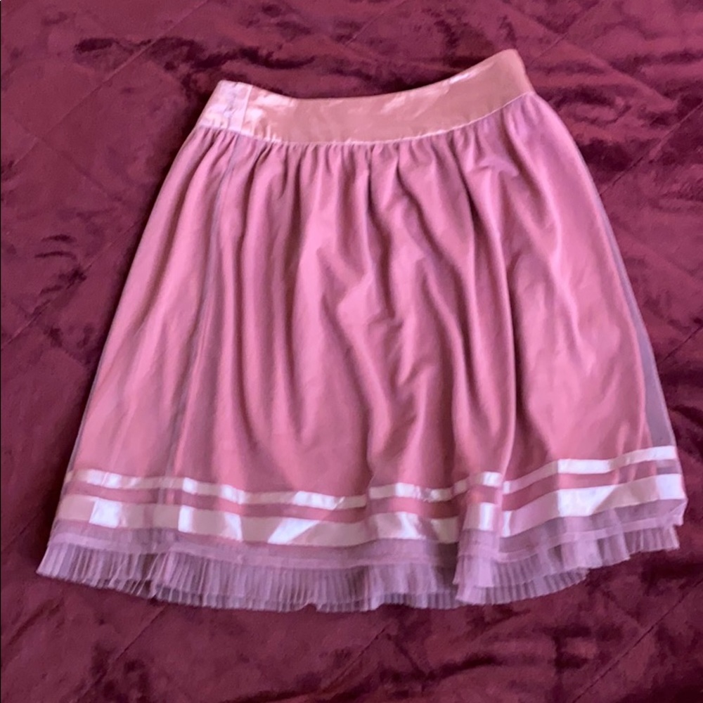 Pink ruffle chiffon skirt